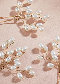 front Ensemble d'épingles à cheveux en perles