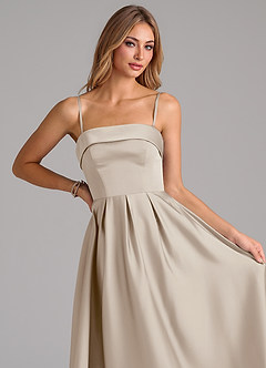 Azazie Lucienne Bridesmaid Dresses Frost A-Line Strapless Stretch Satin Convertible Dress image2