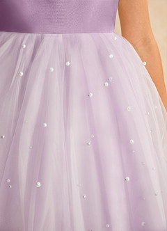 Azazie Esme Flower Girl Dresses Wisteria Ball-Gown Bow Tulle Dress image9