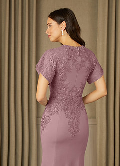 Azazie Adonna vestidos de madre de la novia Vestido de Rosa Polvorienta de Encaje de Sirena image5