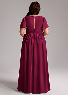 Azazie Verna Maternity Bridesmaid Dresses A-Line V-Neck Ruched Chiffon Floor-Length Dress image12