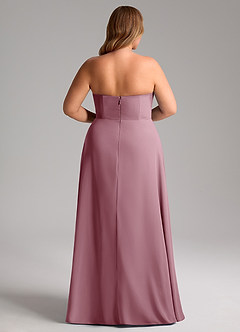 Azazie Wren Bridesmaid Dresses Vintage Mauve A-Line Side Slit Chiffon Convertible Dress image15