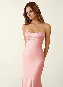 Miniqueadom Haze Pink Open Back Satin Party Dress image4