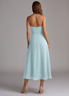 Azazie Wren Bridesmaid Dresses Mist A-Line Strapless Chiffon Dress image2