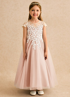 Azazie Dandelion Flower Girl Dresses English Rose Ball-Gown Lace Dress image4