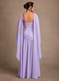 Azazie Flossie Kleider für die Brautmutter A-Linie Plissee Chiffon Kleid Flieder image2