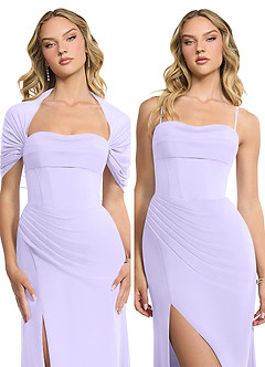 Azazie Zia Bridesmaid Dresses Lilac Sheath Side Slit Chiffon Convertible Dress image5