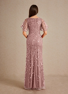 Azazie Milan Mother of the Bride Dresses Dusty Rose Sheath Sequins Dress image3