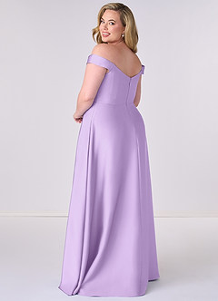 Barbie ♥ Azazie Bridesmaid Dresses Lilac A-Line Off the Shoulder Stretch Satin Convertible Dress image8