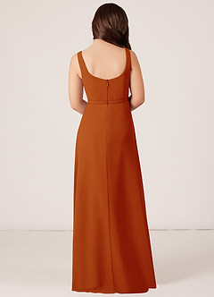 Azazie Renee Junior Paprika A-Line Side Slit Chiffon Dress image2