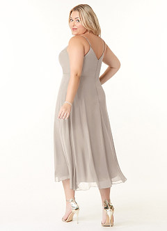 Azazie Clarissa Bridesmaid Dresses Frost A-Line V-Neck Chiffon Dress image10