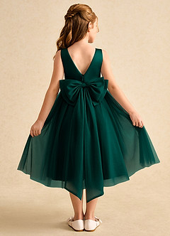 Azazie Winnie Flower Girl Dresses Pine Ball-Gown Bow Tulle Dress image1