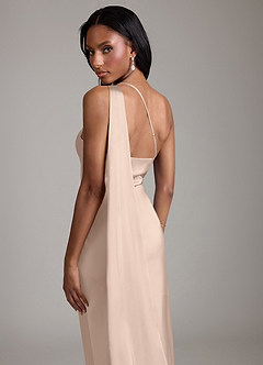Azazie Juniper Brautjungfernkleider Meerjungfrau-Linie One-Shoulder Stretch-Satin Kleid Englisches Rosa image2