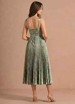 Vestido Platino Verde Azulado Midi Isonelle image2