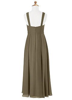Azazie Simoan Junior Abito A-Line in Chiffon Scollo a Cuore Willow Green image5