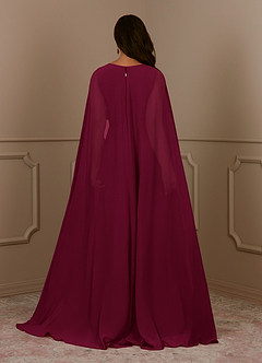 Azazie Isa vestidos de madre de la novia Vestido Borgoña de Gasa de Corte en A con Cuello en V plisado image4
