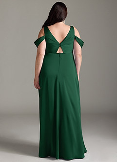 Azazie Rhea Maternity Bridesmaid Dresses A-Line Off-The-Shouler Pleated Stretch Satin Floor-Length Dress image9
