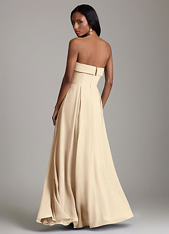 Azazie Lucienne Bridesmaid Dresses Champagne A-Line Strapless Chiffon Convertible Dress image2
