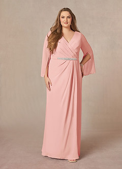 Azazie Belinda Mother of the Bride Dresses Rosette A-Line V-Neck Pleated Chiffon Dress image6