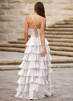 Rhythm Bianca Abito da ballo a trapezio con volant image6