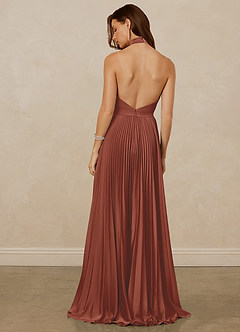 Christian Siriano Bridal for Azazie 1007 Bridesmaid Dresses Auburn A-Line Pleated Stretch Satin Dress image6