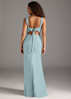Azazie Jesaphine Bridesmaid Dresses Mist Sheath Bow Chiffon Dress image2