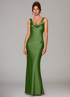 Azazie Rylina Brautjungfernkleider Meerjungfrau-Linie Stretch-Satin Kleid Basilikum image1