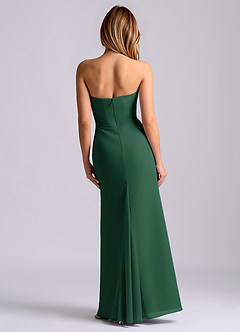 Azazie Debby Bridesmaid Dresses Dark Green Mermaid Strapless Chiffon Dress image2
