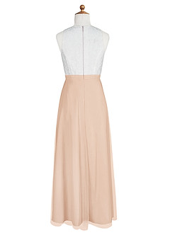 Azazie Albertine Junior English Rose A-Line Lace Chiffon Dress image8