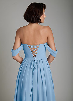 Azazie Loisa Robes à essayer chez vous Robe Trapèze Convertible en Mousseline de soie Corset Bourgogne image4