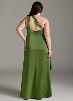 Azazie Maive Robes de demoiselle d'honneur Robe Fourreau en Satin extensible Rayé Genévrier image7