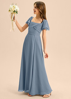 Azazie Azey Junior Twilight A-Line Ruched Chiffon Dress image7