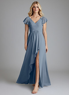 Azazie Omari Bridesmaid Dresses Twilight A-Line Chiffon Dress image3