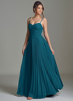 Azazie Catie Brautjungfernkleider A-Linie Herzausschnitt Chiffon Kleid Tintenblau image5