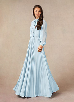 Azazie Adellah Mother of the Bride Dresses Sky Blue A-Line Pleated Chiffon Dress image2