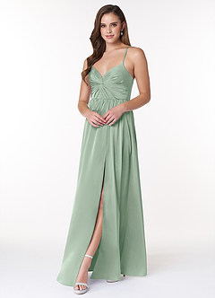 Azazie Raya Sprzedaż ostateczna Linia A Gorset Satyna elastyczna Długość podłogi Sukienka image3