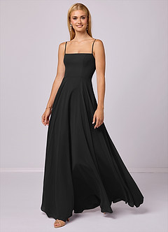 Barbie ♥ Azazie Bridesmaid Dresses Black A-Line Chiffon Dress image1