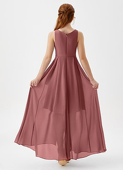 Azazie Lizette Junior Amethyst A-Line Pleated Chiffon Dress image5