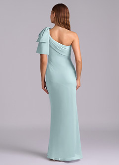 Azazie Yuanna Bridesmaid Dresses Mist Mermaid One Shoulder Chiffon Dress image2