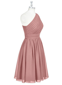 Azazie Katrina Jurken voor bruidsmeisjes Jurk van Chiffon met A-Lijn One-Shoulder Stoffige Roos image8