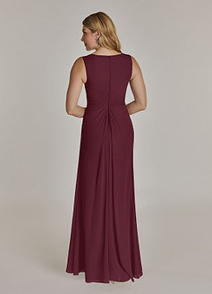 Azazie Manuella Mother of the Bride Dresses Cabernet A-Line V-Neck Pleated Chiffon Dress image7