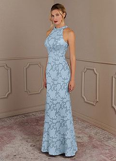 Azazie Tyra Mother of the Bride Dresses Sky Blue Mermaid Floral Burnout Dress image2