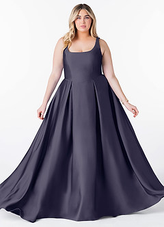 Azazie Neve Brautjungfernkleider Ballkleid mit Taschen Stretch-Satin Kleid Sturm image4