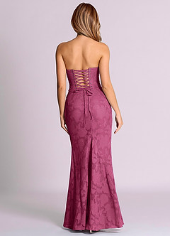 Azazie Sorrel Bridesmaid Dresses Mulberry Mermaid Corset Floral Burnout Convertible Dress image2