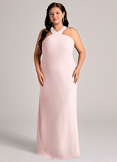 Azazie Doretta Abiti da Damigella Abito Sirena in Chiffon Plissettato Rosa Rossore image1