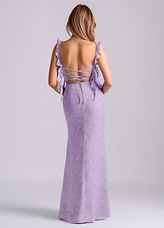 Azazie Jessamine Jurken voor bruidsmeisjes Jurk van Bloemen Burn-out met Zeemeermin Korset Lila image6