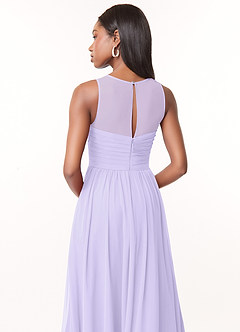 Azazie Nina Brautjungfernkleider A-Linie Plissee Chiffon Kleid Flieder image3