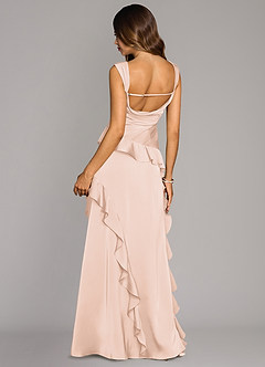 Azazie Sloane Bridesmaid Dresses Blushing Pink A-Line Sweetheart Neckline Stretch Satin Dress image2