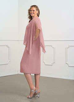 Azazie Sparrow Abiti per la Madre della Sposa Abito Tubino in Chiffon Paillettes Rosa Polverosa image9