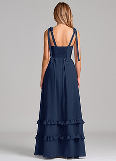 Azazie Anastacia Bridesmaid Dresses Dark Navy A-Line Sweetheart Neckline Chiffon Dress image2